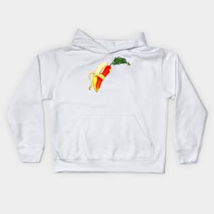 Dancing Banana and Carrot Kids Hoodie